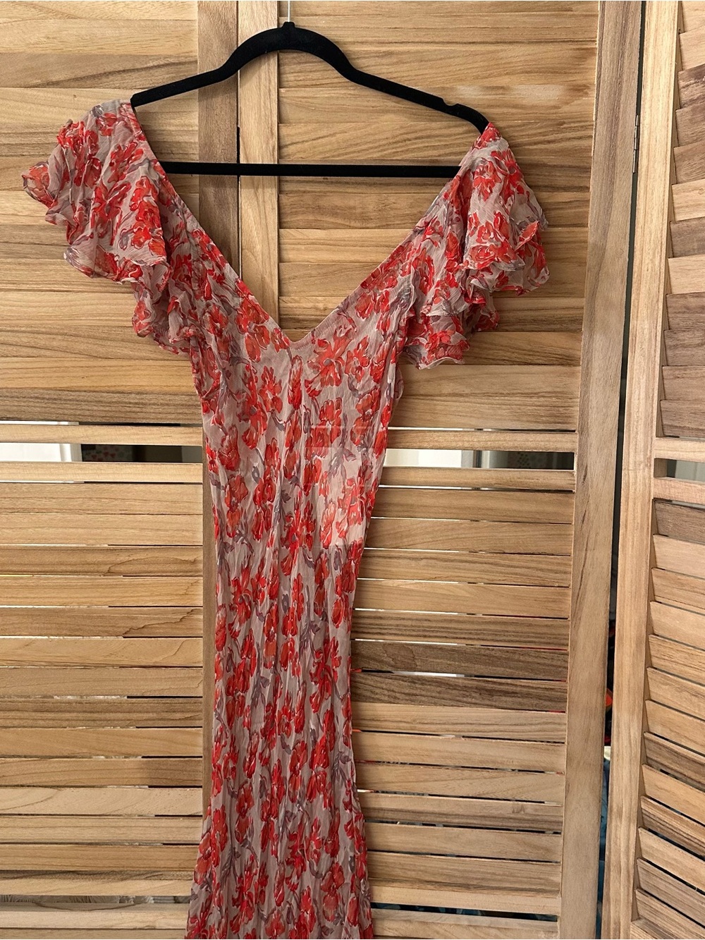 Natalie Martin Ramya Maxi Sheer Dress in Dove size S_NWT_ no slip - Picture 5 of 8